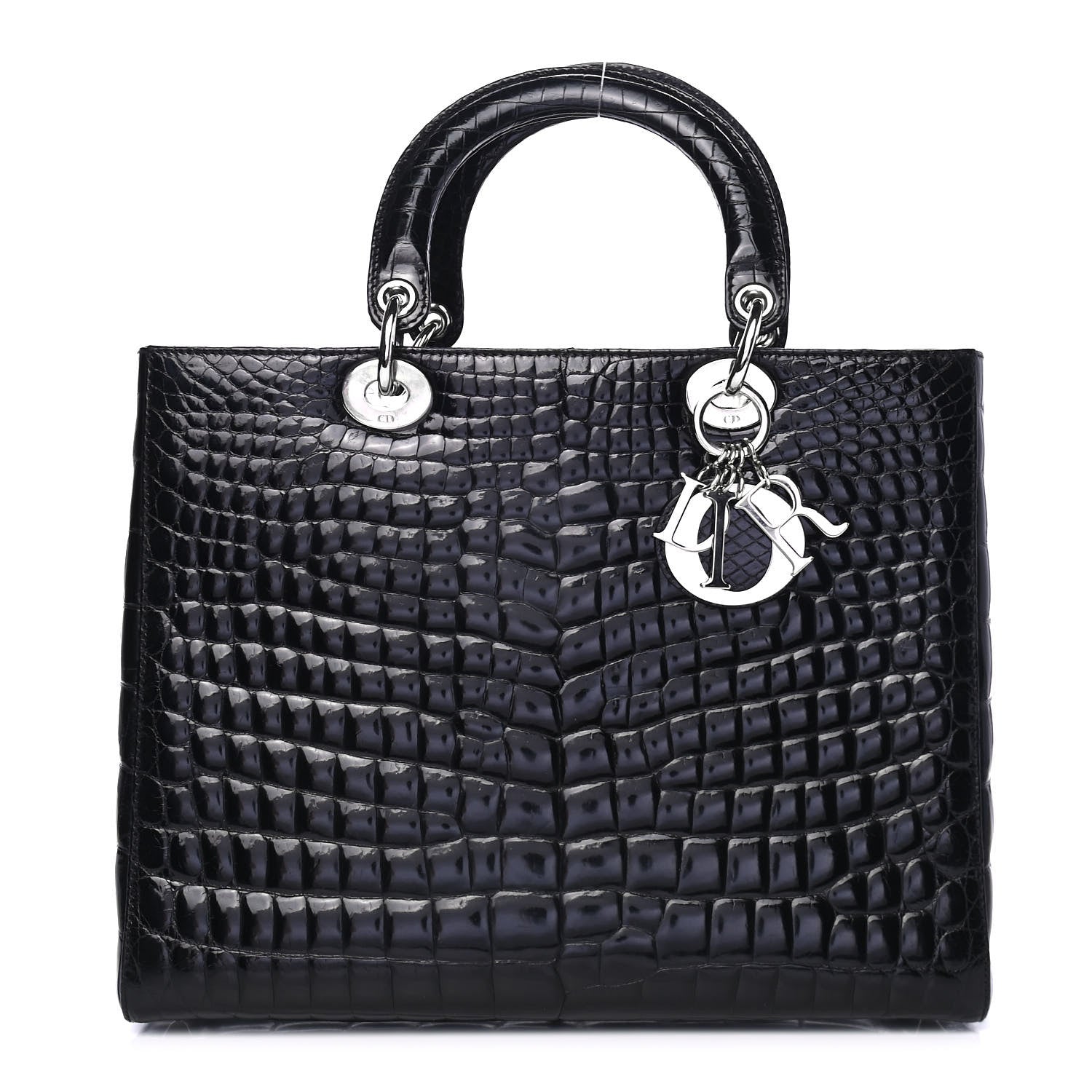 Christian Dior Crocodile Large Lady Dior Black 1 of 4