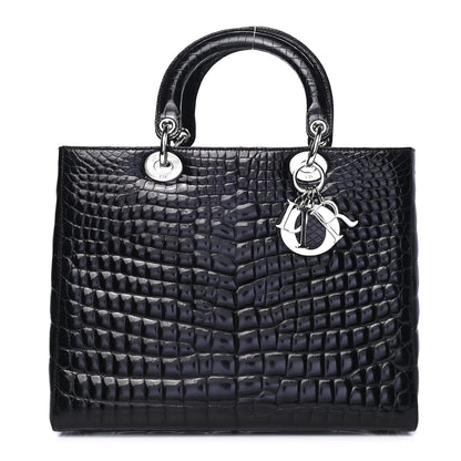 Christian Dior Crocodile Large Lady Dior Black 1 of 4