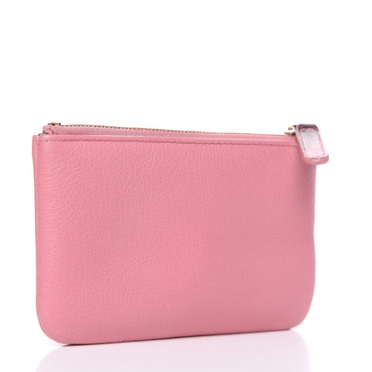 Chanel Goatskin Small CC Clover Cosmetic Case Pink 3 of 8