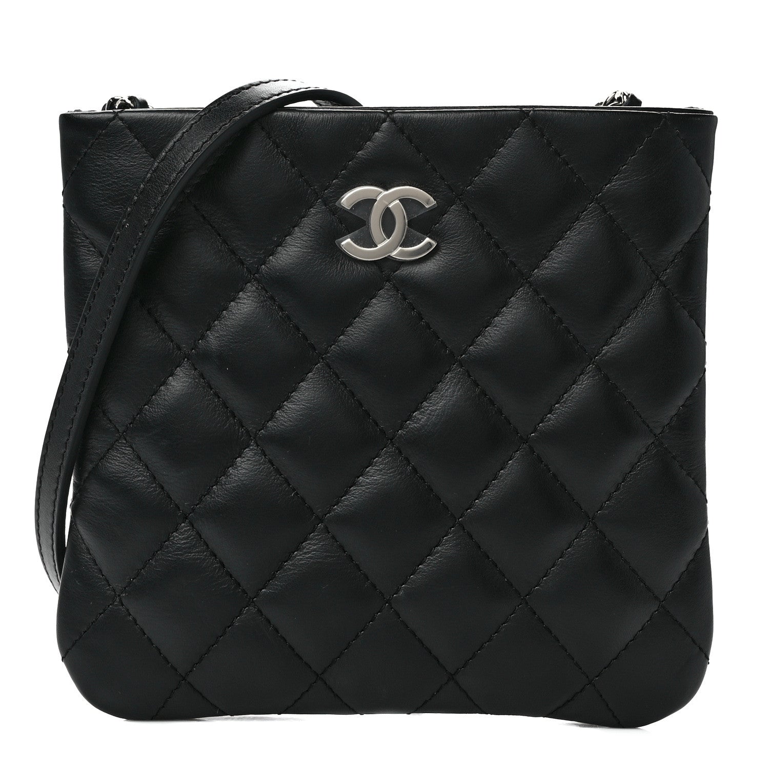 Chanel Lambskin Quilted Crossbody Bag Black 1 of 10