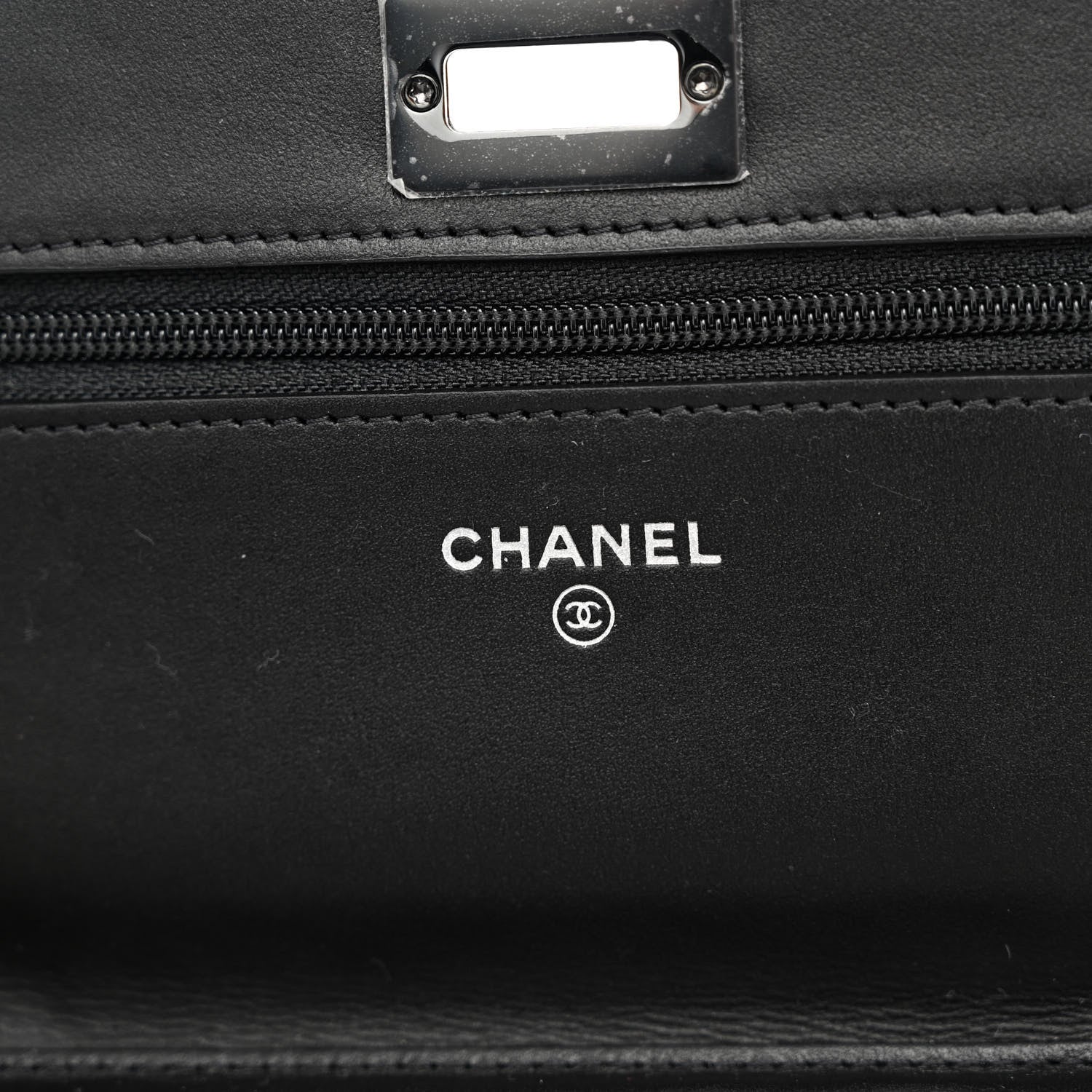 Chanel Aged Calfskin Chevron Quilted Reissue Wallet On Chain WOC So Black 6 of 10
