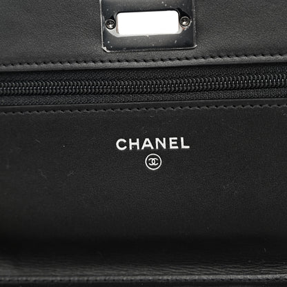 Chanel Aged Calfskin Chevron Quilted Reissue Wallet On Chain WOC So Black 6 of 10