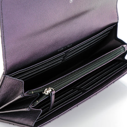 Chanel Iridescent Goatskin Quilted Large Flap Wallet Purple 6 of 8