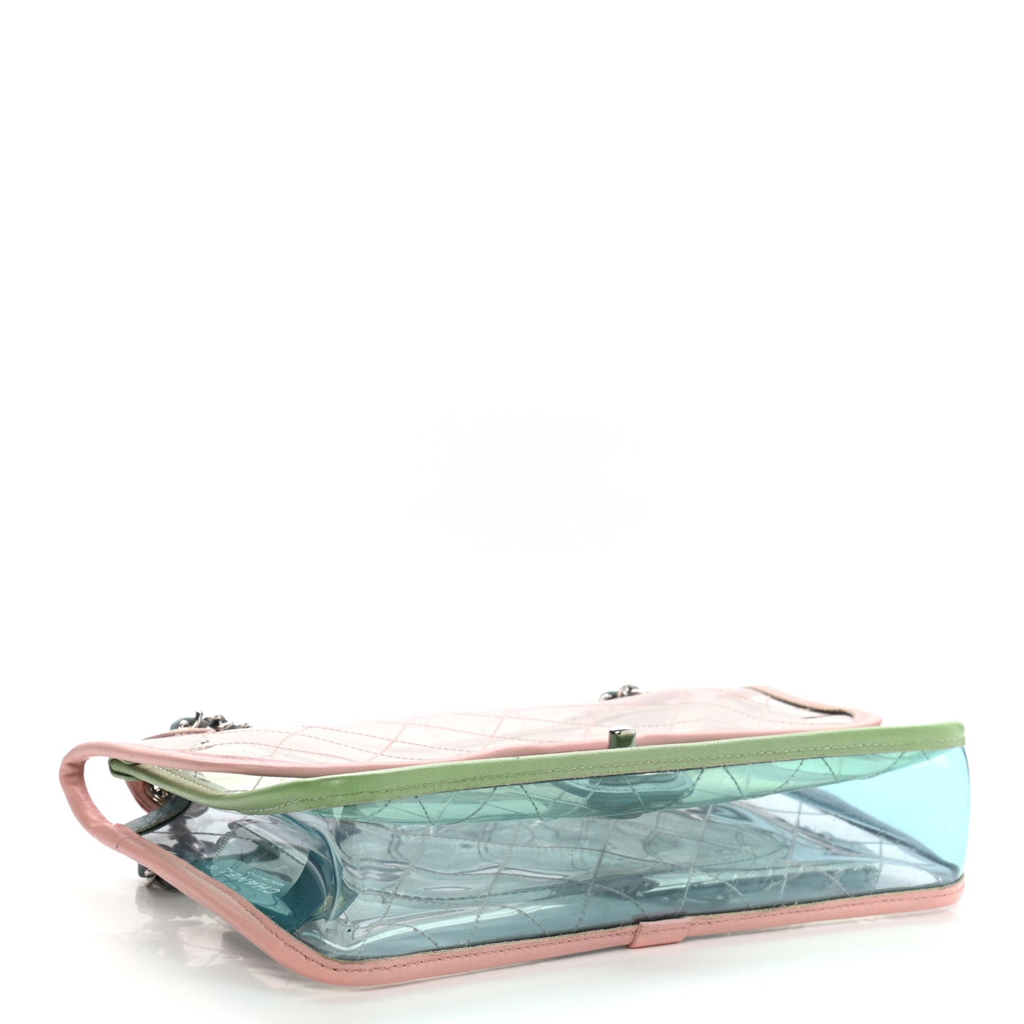 Lambskin PVC Quilted Medium Coco Splash Flap Blue Green