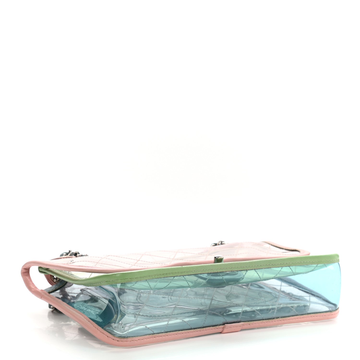 Chanel Lambskin PVC Quilted Medium Coco Splash Flap Blue Green 4 of 10