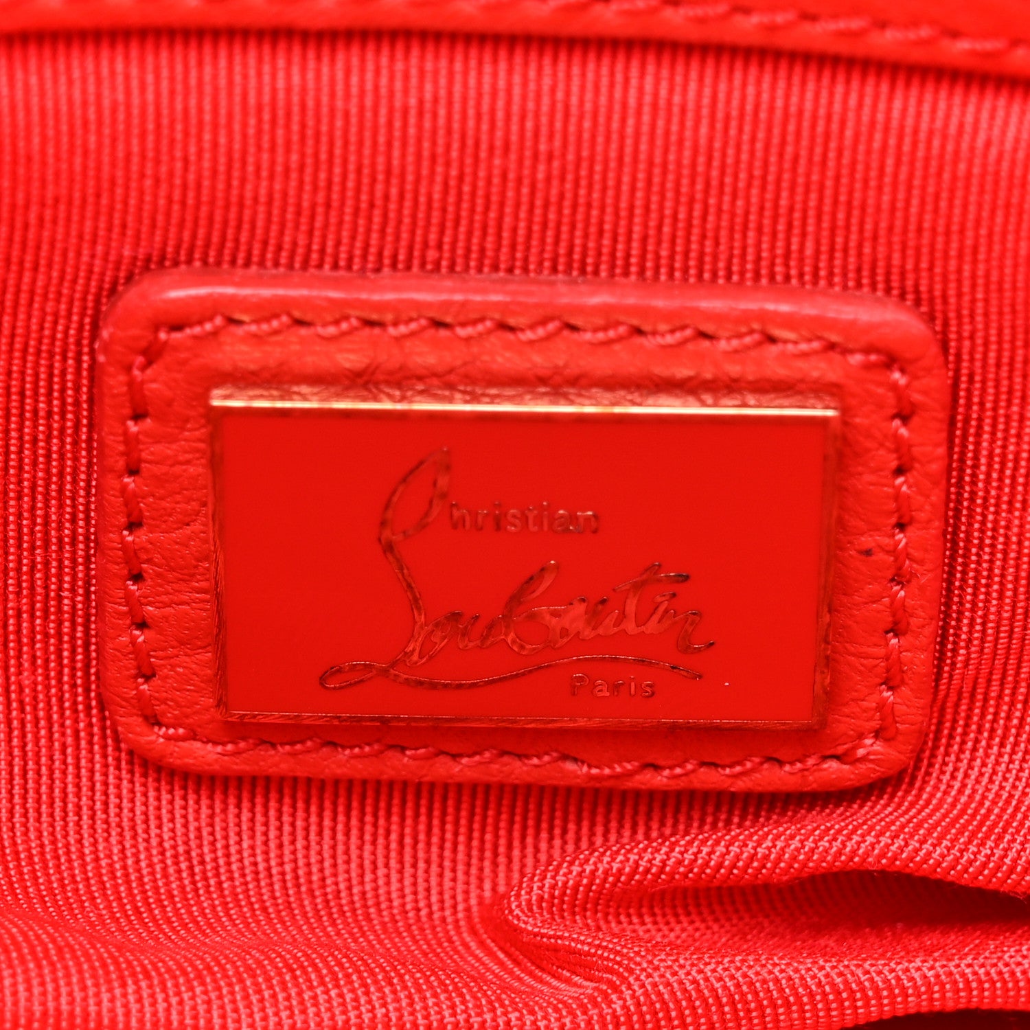 Christian Louboutin Grained Calfskin Studded Panettone Bowling Bag Rouge De Mars 6 of 12