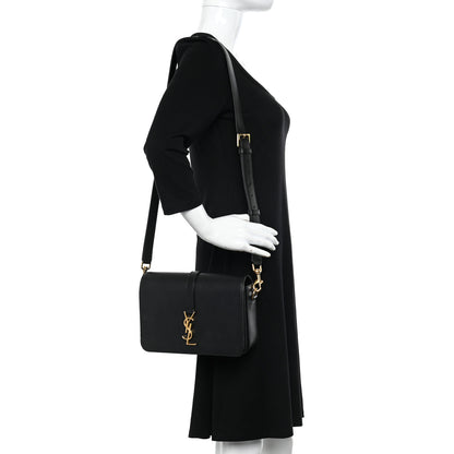 Saint Laurent Textured Calfskin Medium Classic Monogram Universite Bag Black 2 of 18