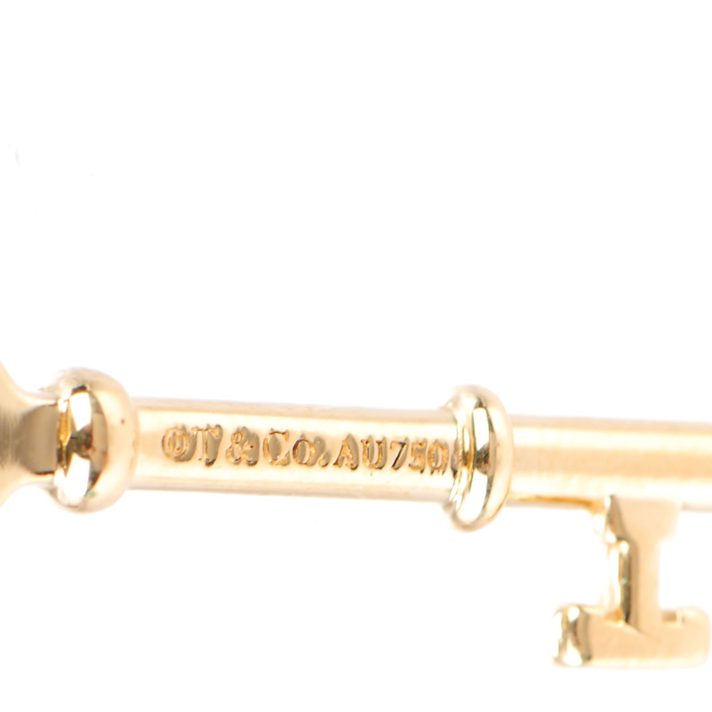 18K Yellow Gold Mini Heart Key Pendant