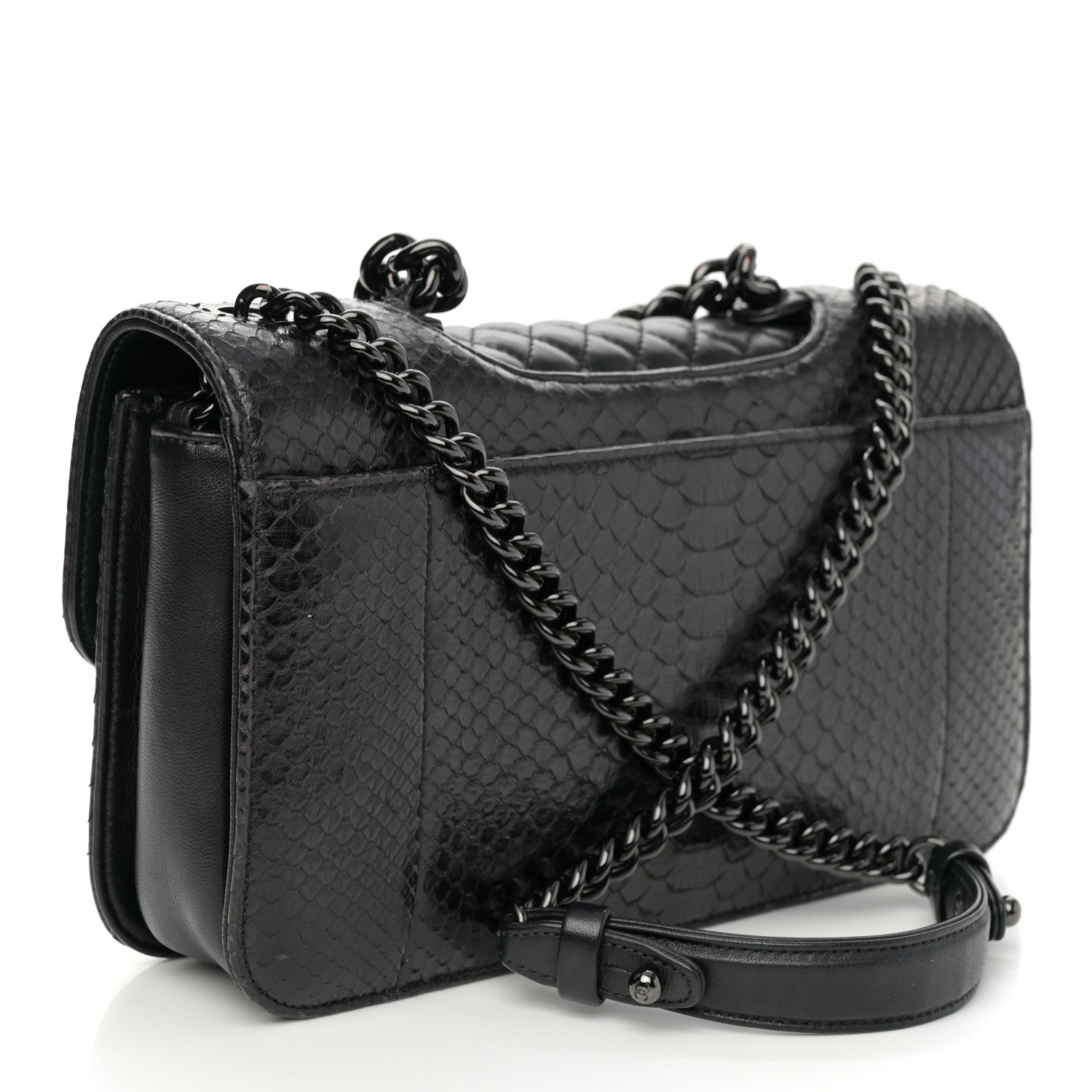 Chanel Snakeskin Medium Perfect Edge Flap Black 3 of 10