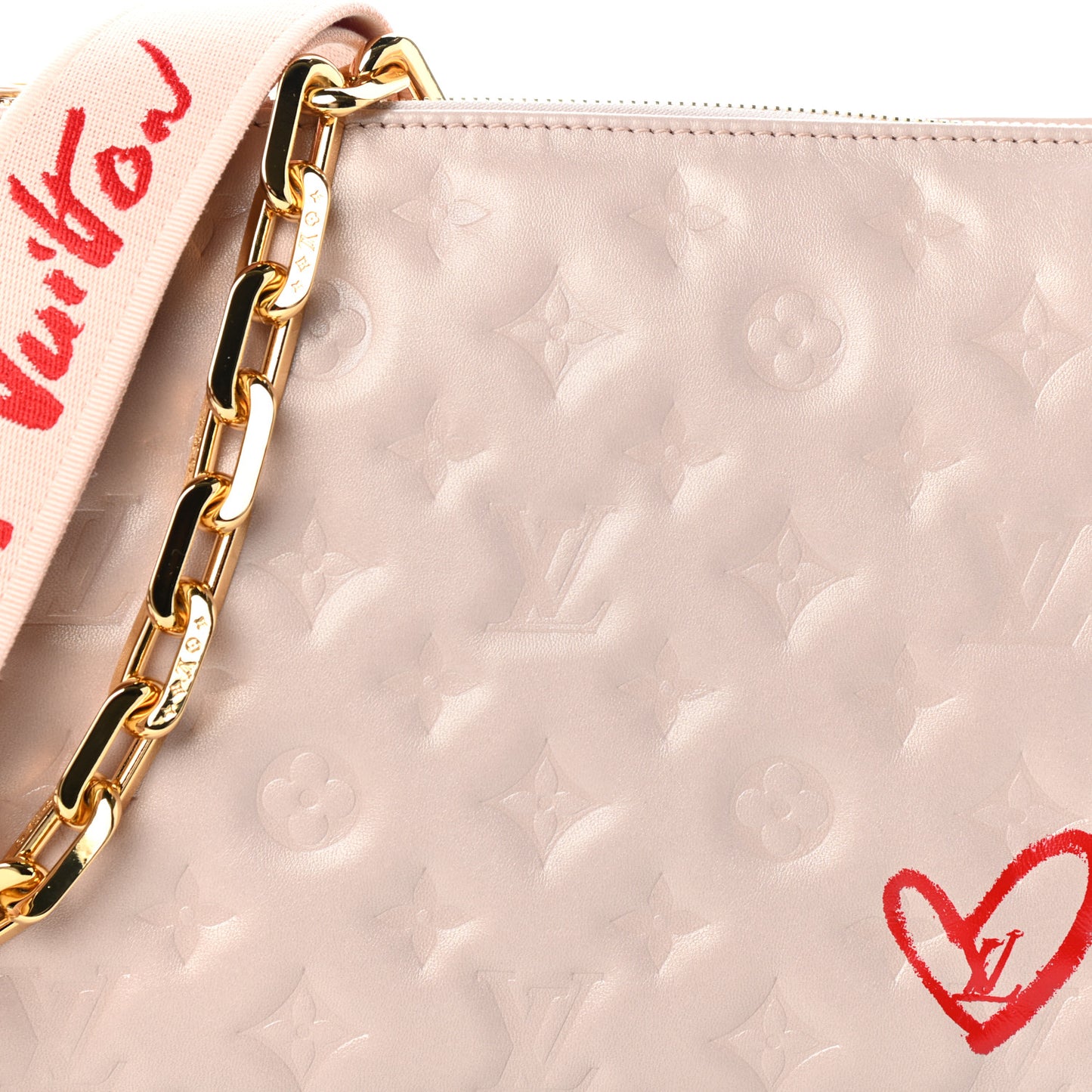 Lambskin Embossed Monogram Fall In Love Coussin PM Dragée Light Pink