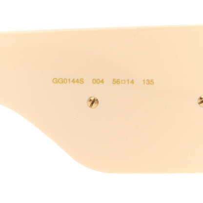 Gucci Acetate Crystal Oversize Hollywood Forever Sunglasses GG0144S Ivory 5 of 8