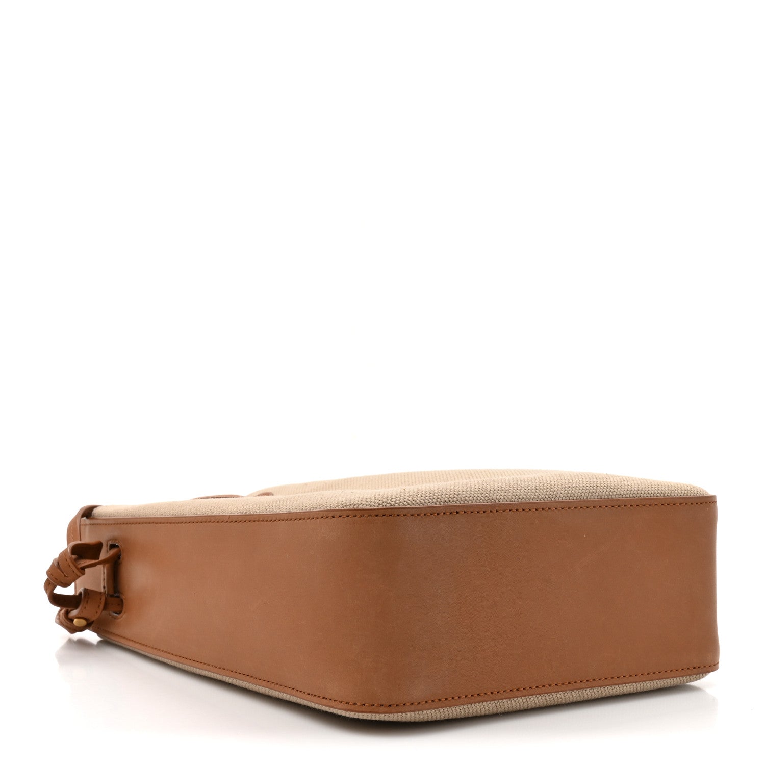 Saint Laurent Canvas Calfskin Small Bucket Bag Desert Dust Brick 7 of 21