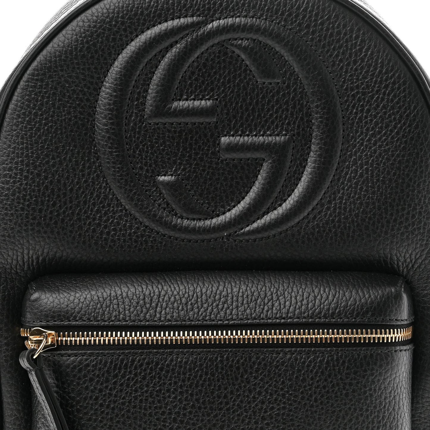 Pebbled Calfskin Soho Chain Backpack Black