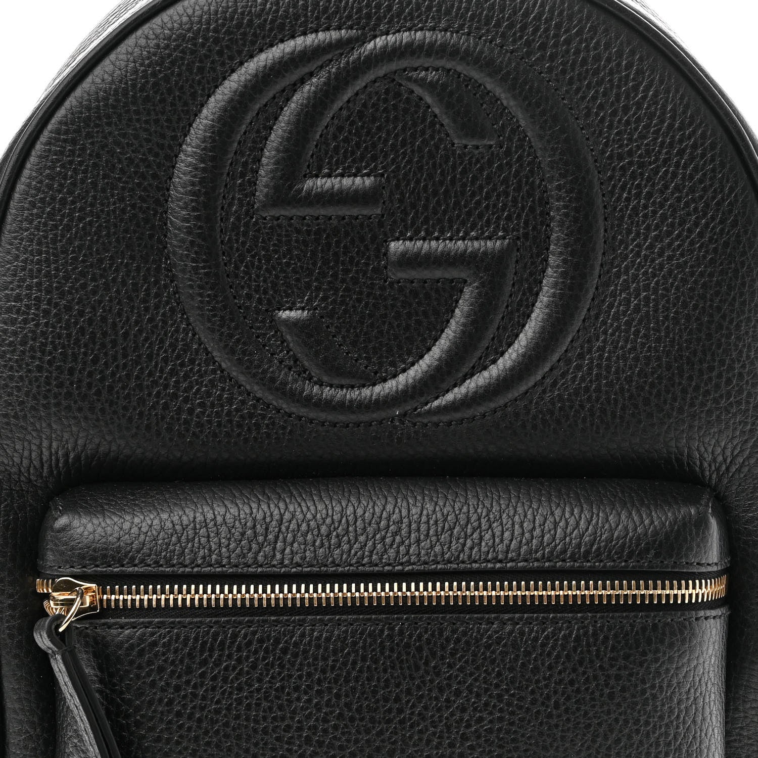 Gucci Pebbled Calfskin Soho Chain Backpack Black 8 of 10
