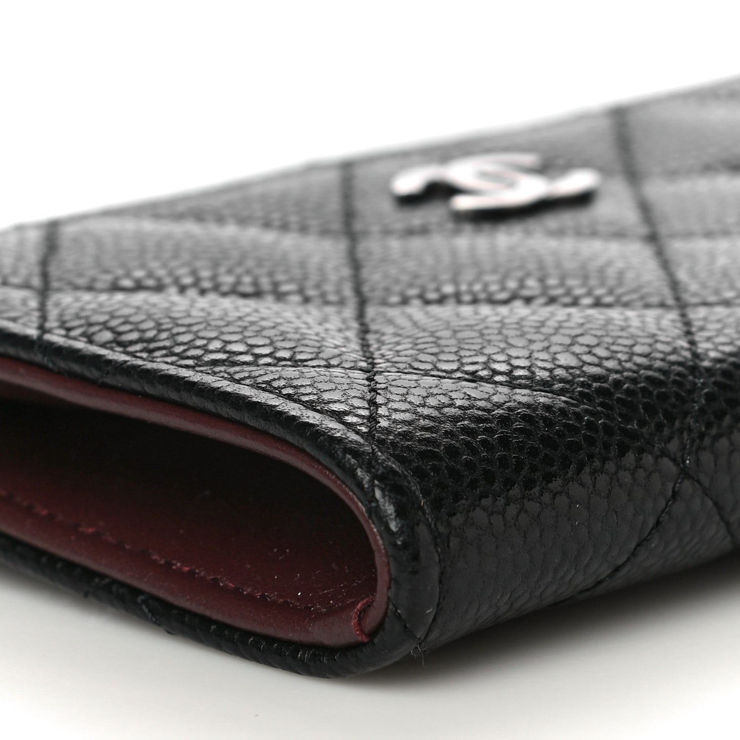Caviar Quilted Zipped Key Holder Case Black
