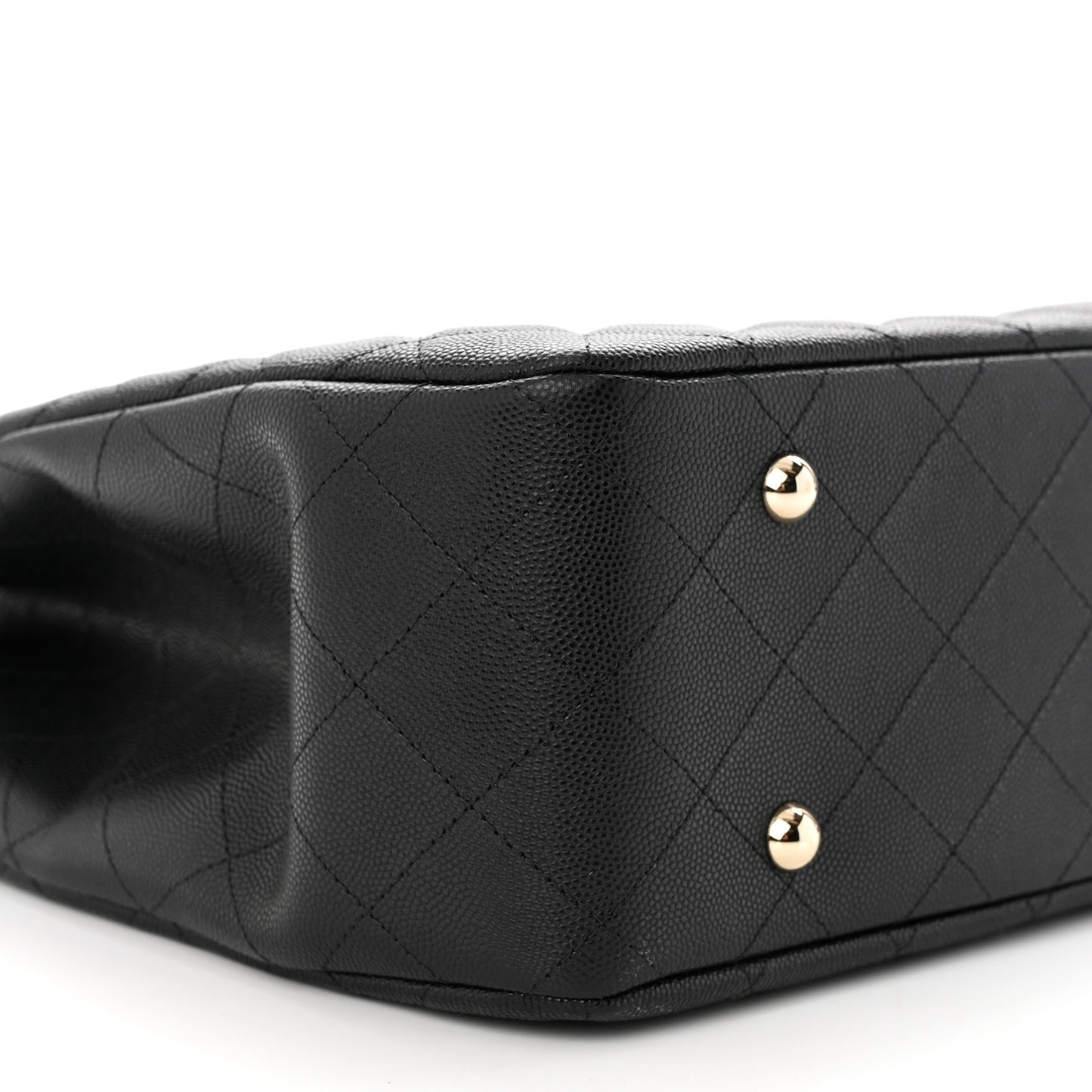 Caviar Quilted Large Shopping Tote Black