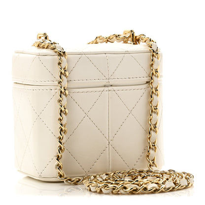 Chanel Lambskin Quilted Vanity Clutch With Chain White 3 of 12