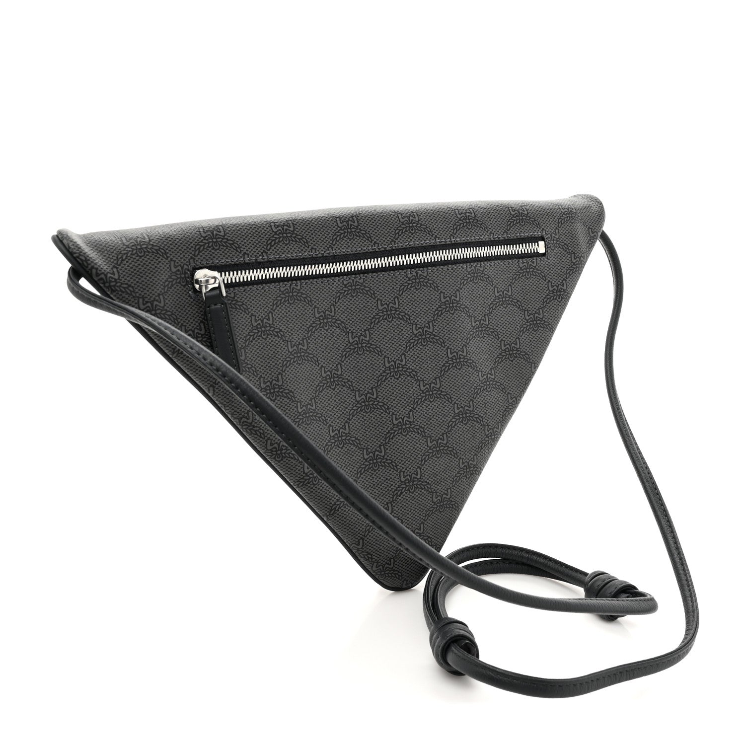 MCM Lauretos Nappa Himmel Triangle Crossbody Bag Dark Grey 3 of 11