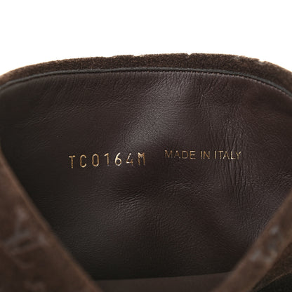 Louis Vuitton Suede Monogram Low Boots 35.5 Brown 6 of 7