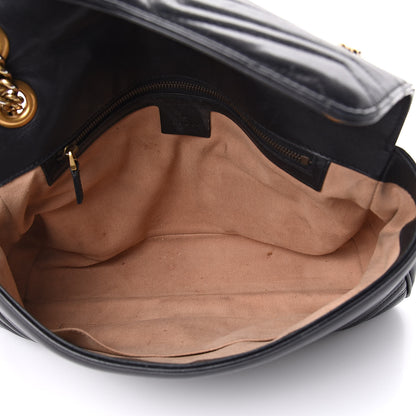 Gucci Calfskin Matelasse Medium GG Marmont Shoulder Bag Black 5 of 20