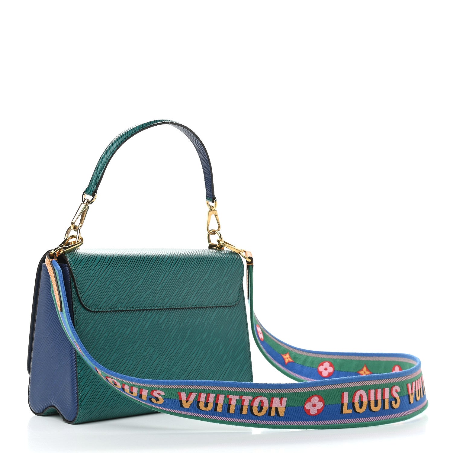 Louis Vuitton Epi Twist Shoulder Bag MM Emeraude Indigo 3 of 8
