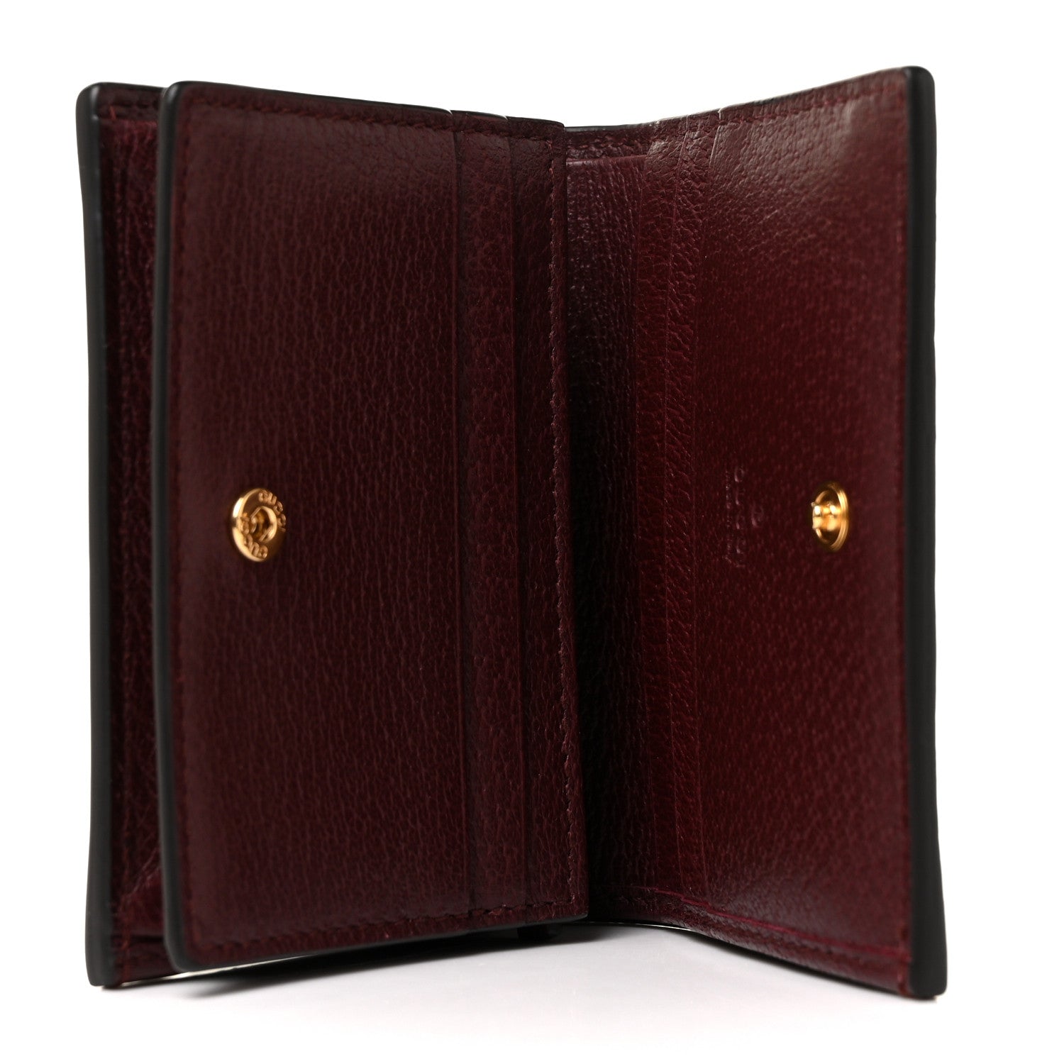 Gucci Textured Calfskin Web Ophidia Card Case Vintage Bordeaux 5 of 9
