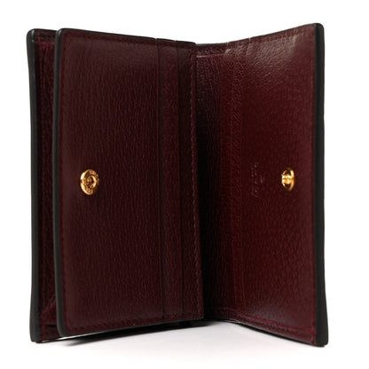Gucci Textured Calfskin Web Ophidia Card Case Vintage Bordeaux 5 of 9