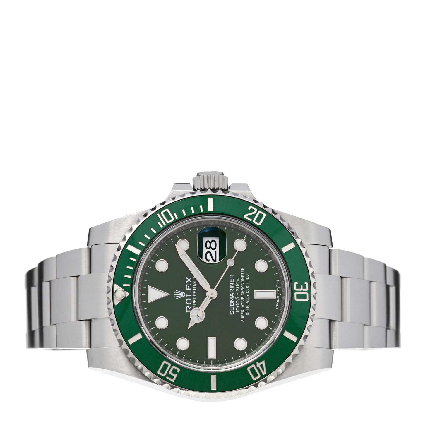 Stainless Steel 40mm Oyster Perpetual Submariner Date Hulk Watch Green 116610LV