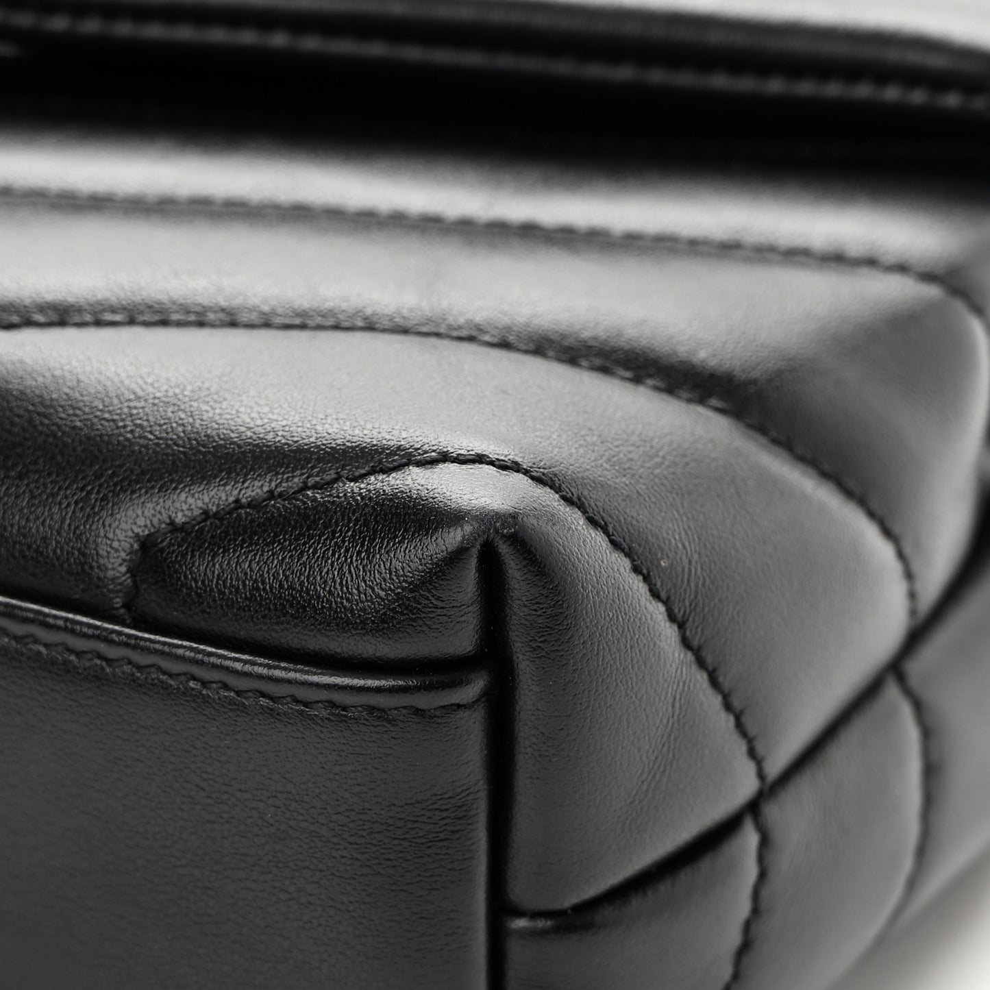 Calfskin Y Quilted Monogram Toy Loulou Crossbody Bag Black