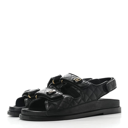 Chanel Velcro Dad Sandals 38 Black 3 of 9