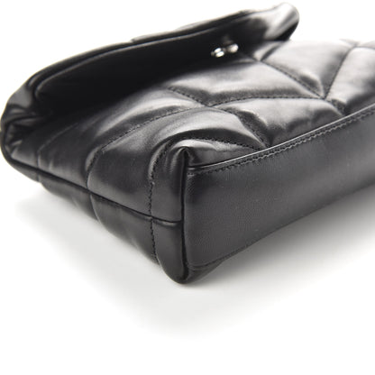 Saint Laurent Lambskin Monogram Loulou Puffer Pouch Clutch Black 6 of 9