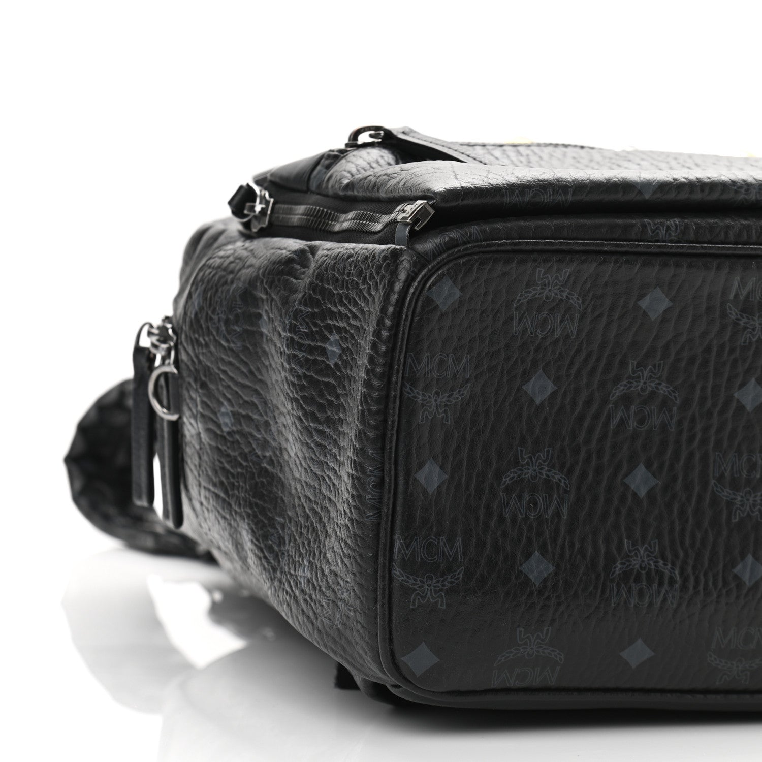 MCM Visetos Medium Studded Dual Stark Backpack Black 8 of 9