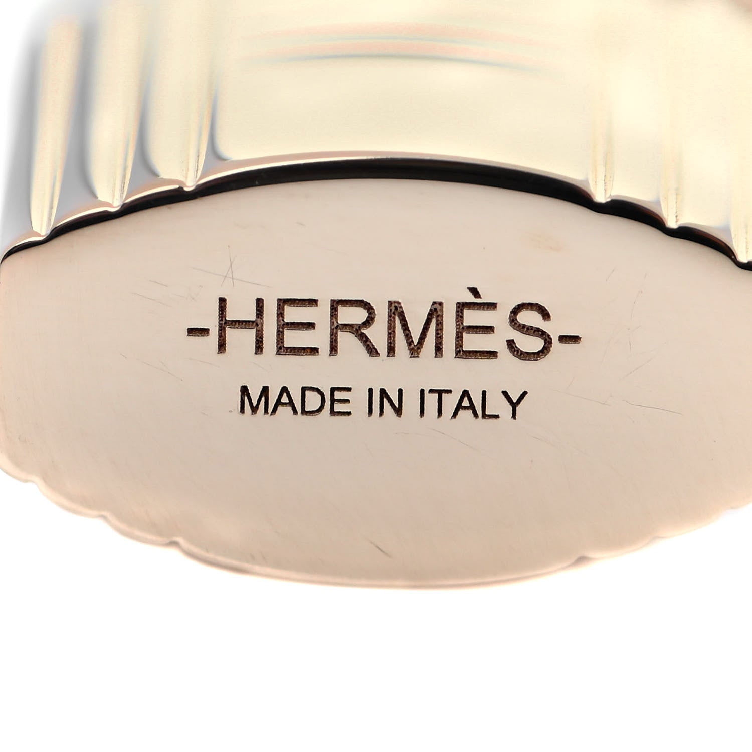 Hermes Permabrass Mini Loop Charms Cadenas Scarf Ring Gold 3 of 3