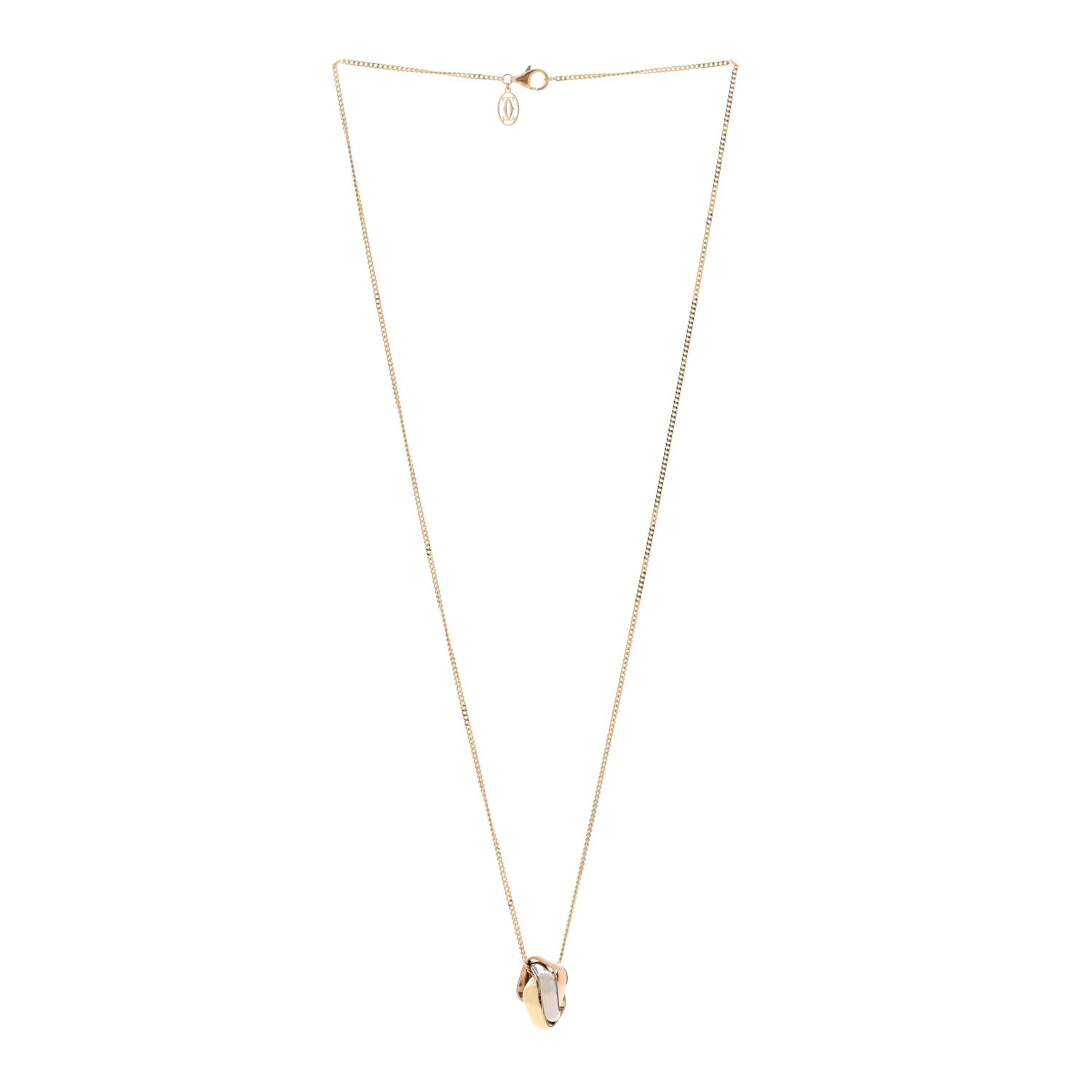 Cartier 18K Pink Yellow White Gold Trinity Square Pendant Necklace 3 of 5