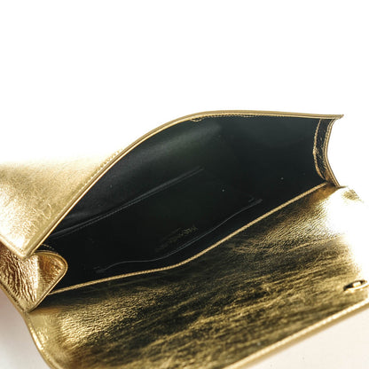 Saint Laurent Metallic Calfskin Monogram Large Belle De Jour Clutch Gold 5 of 7