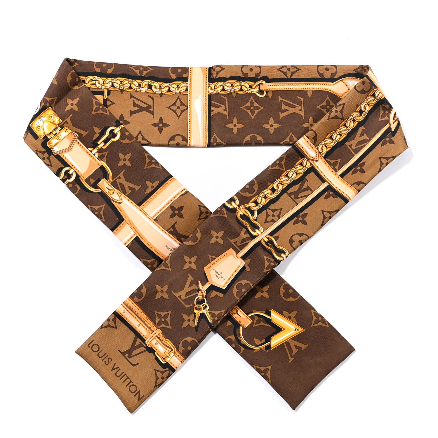 Louis Vuitton Silk Monogram Confidential Bandeau Brown 1 of 3