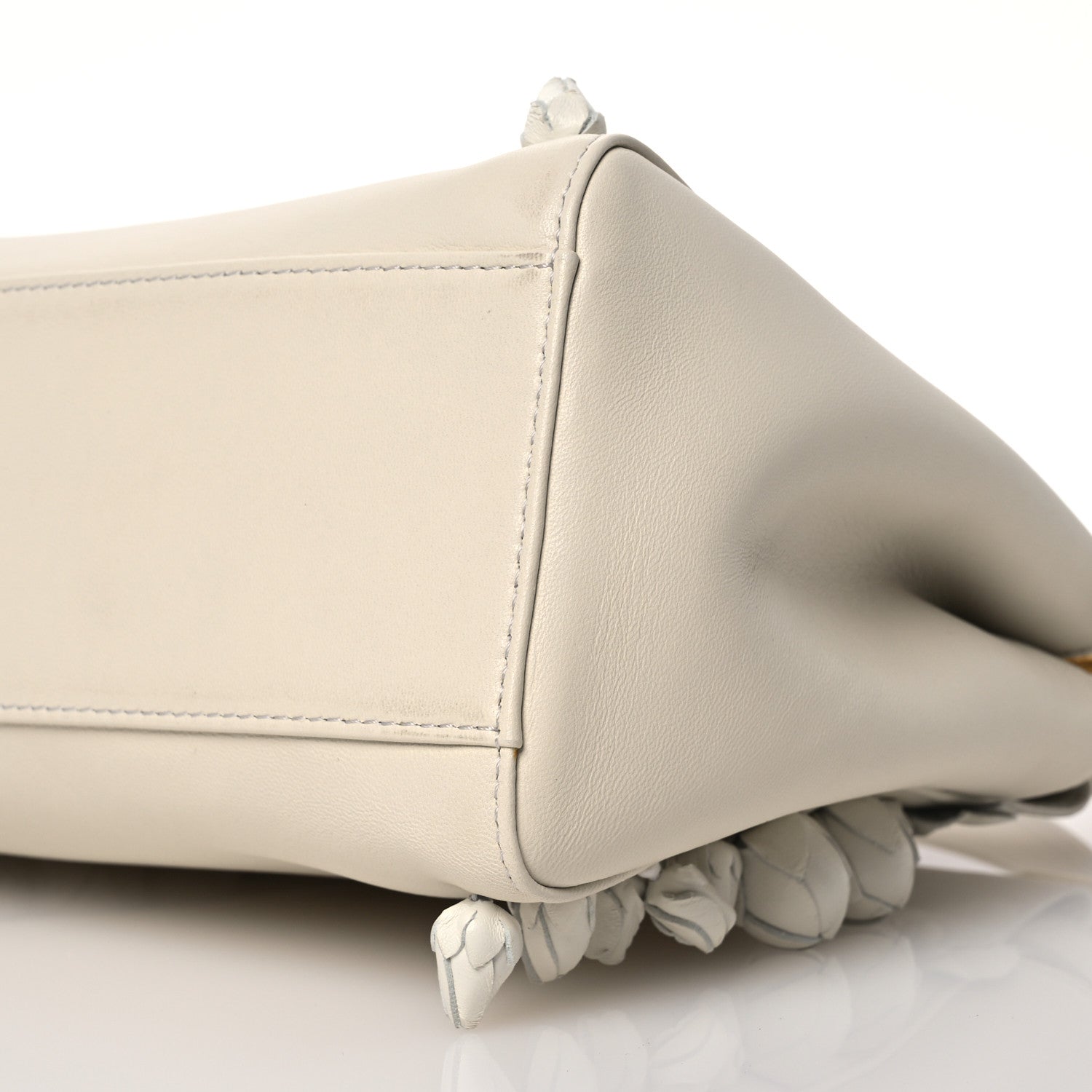 Fendi Nappa Rosebud Mini Peekaboo Iconic Satchel Bianco 11 of 13
