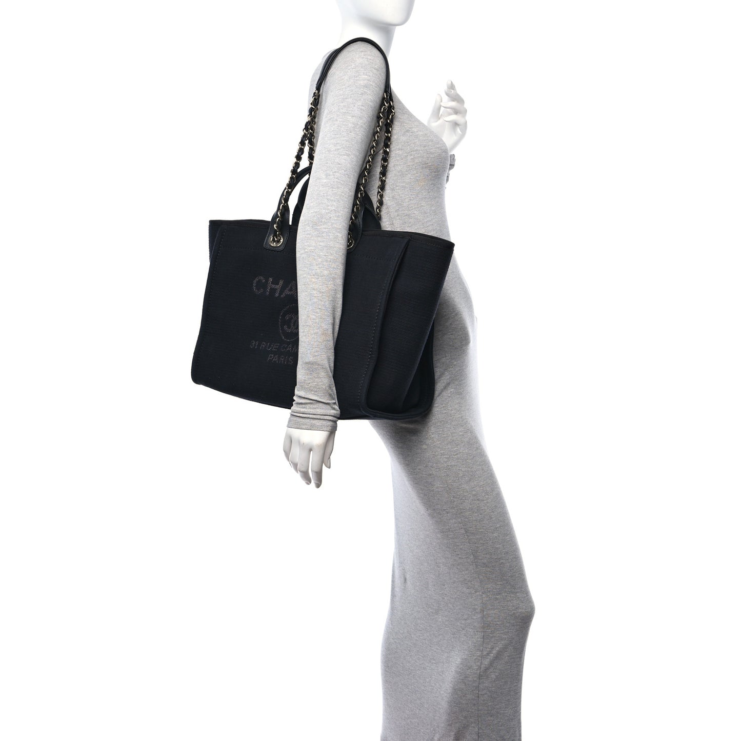 Mixed Fibers Medium Deauville Tote Black