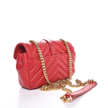 Saint Laurent Nappa Matelasse Chevron Classic Monogram Baby Chain Bag New Red 3 of 8