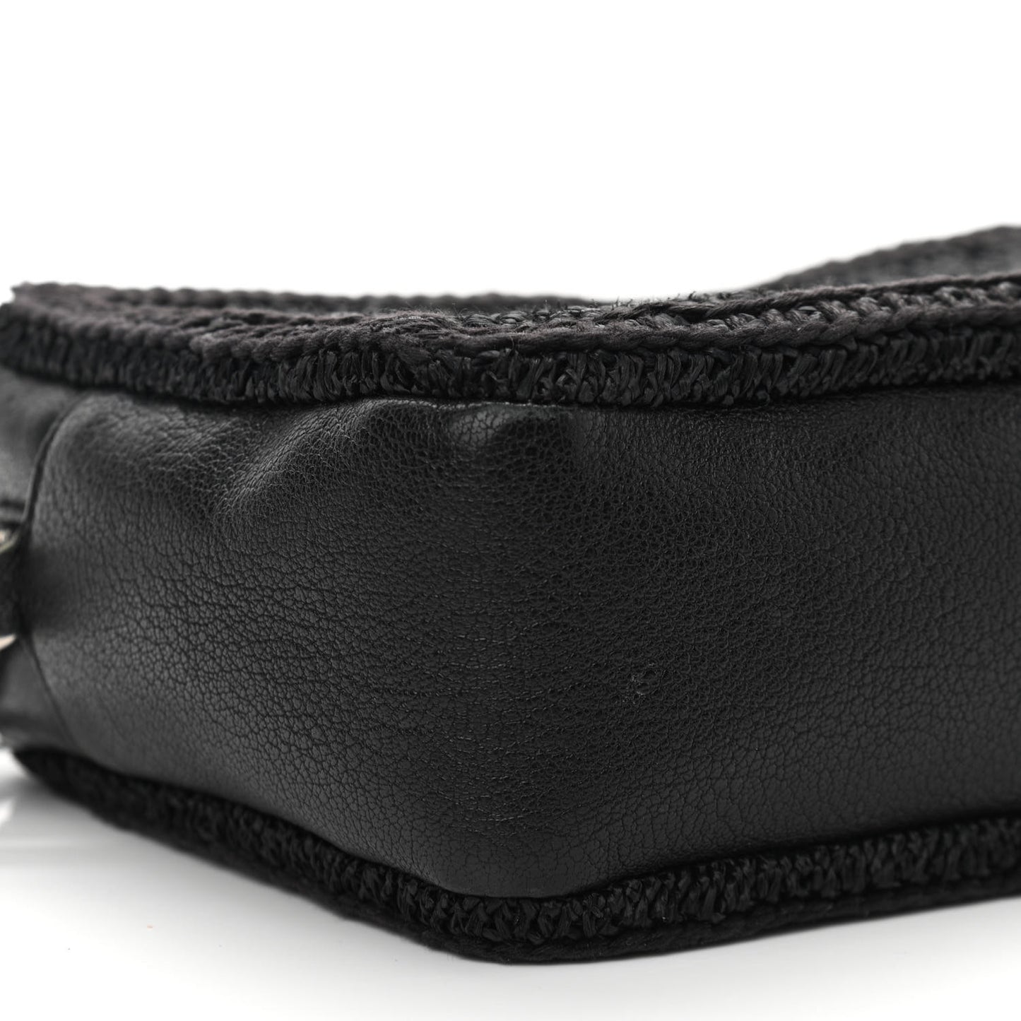 Raffia Canvas Monogram Lou Camera Bag Black