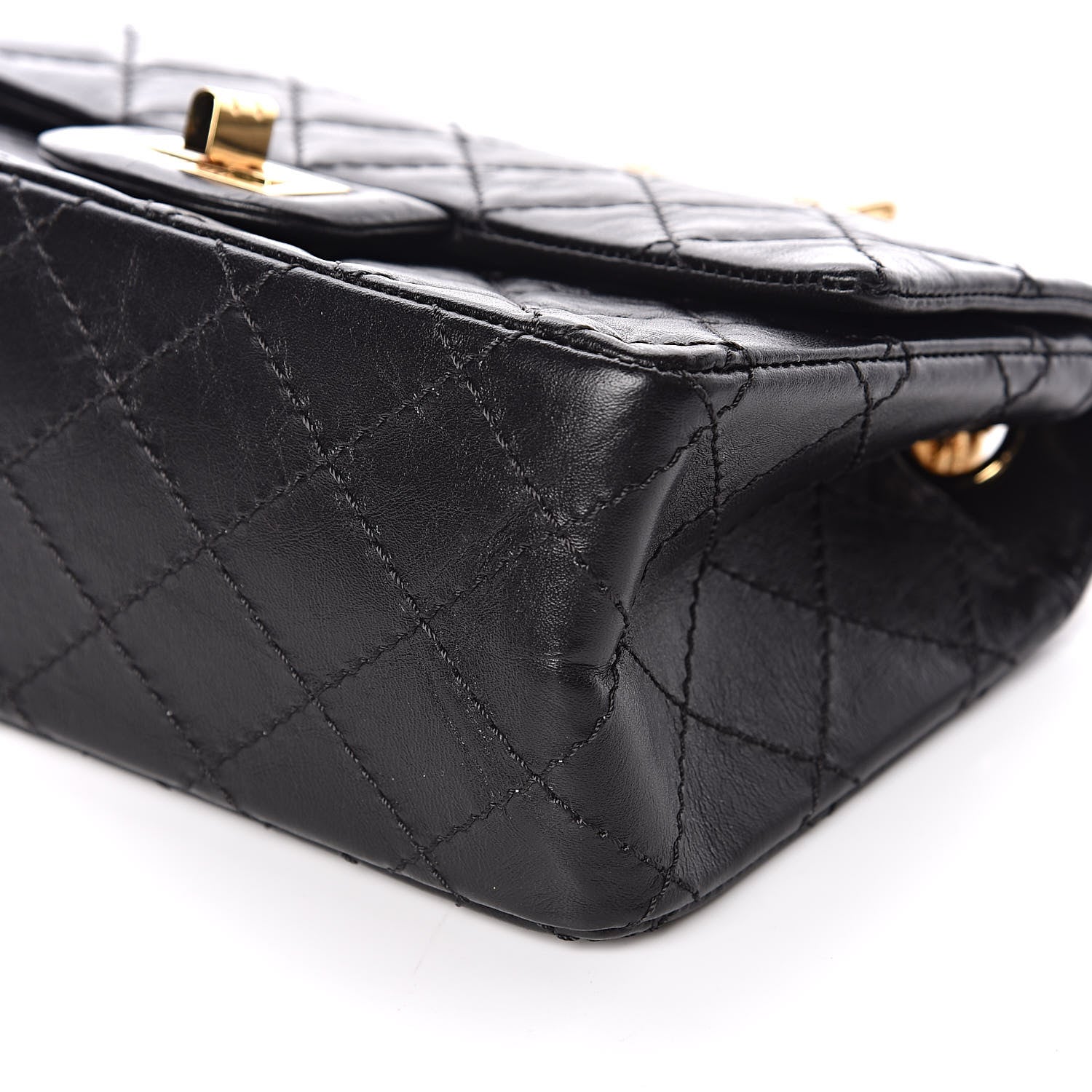 Chanel Aged Calfskin Quilted 2.55 Reissue Mini Flap Black 9 of 12