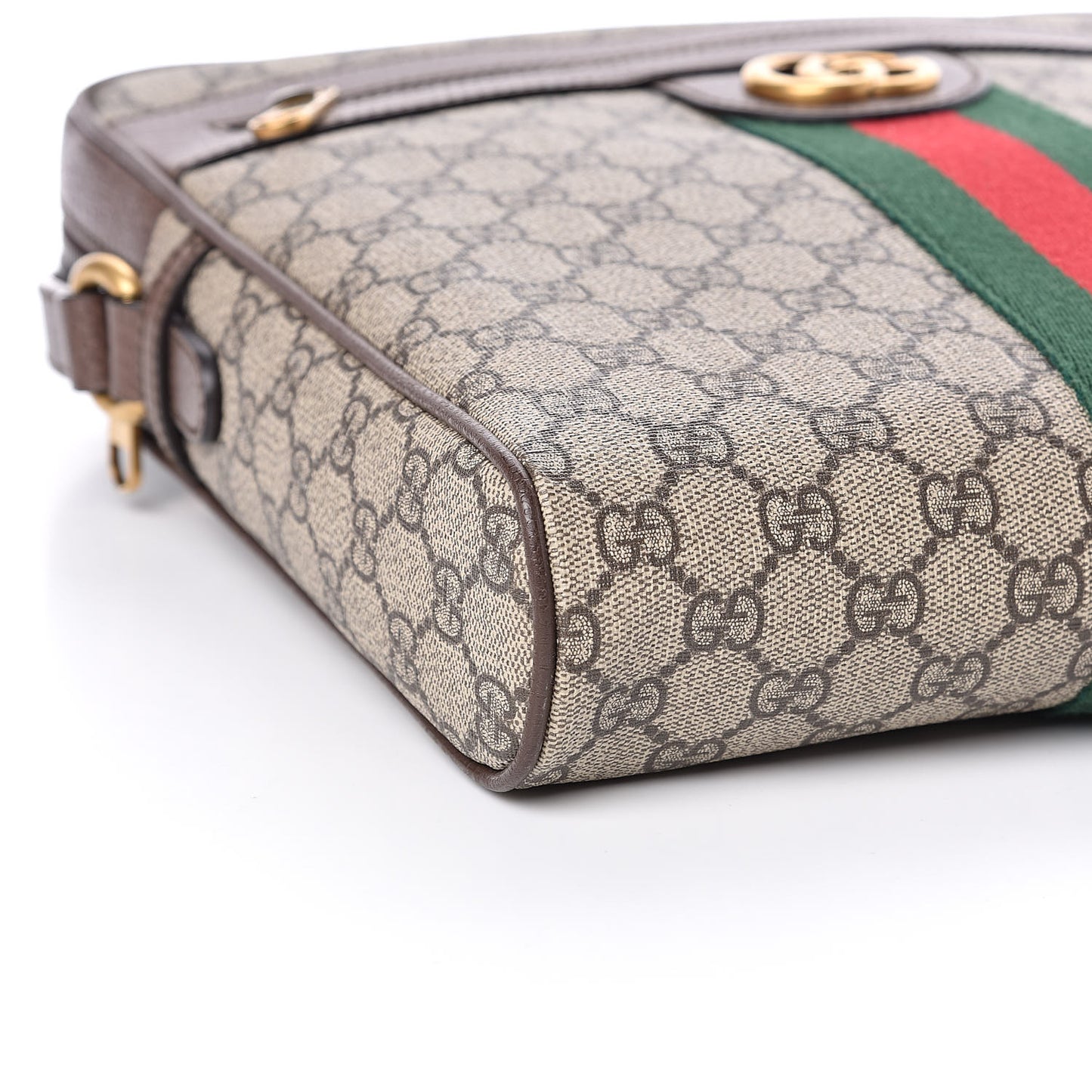 GG Supreme Monogram Web Medium Ophidia Messenger Bag Brown