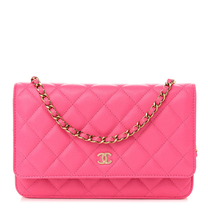 Chanel Caviar Quilted Wallet On Chain WOC Rose 1 of 11