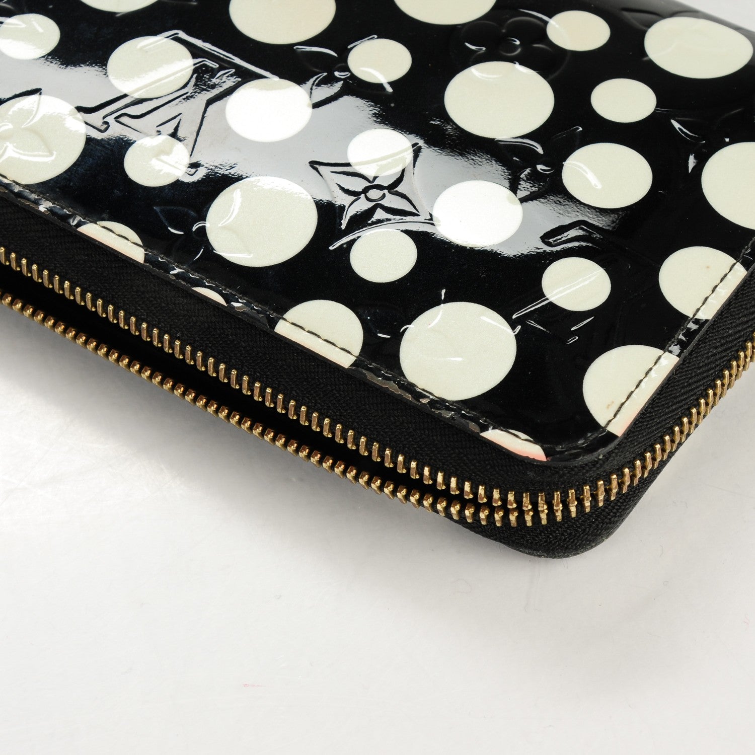 Louis Vuitton Vernis Kusama Infinity Dots Zippy Wallet Black 8 of 11