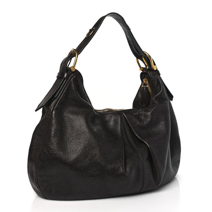 Burberry Calfskin Malika Hobo Dark Brown 3 of 11