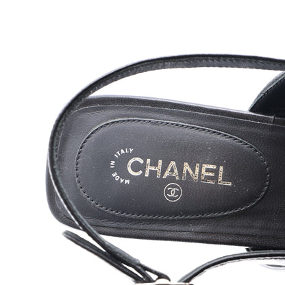 Chanel Lambskin Camellia Thong Sandals 36.5 Black White 10 of 10