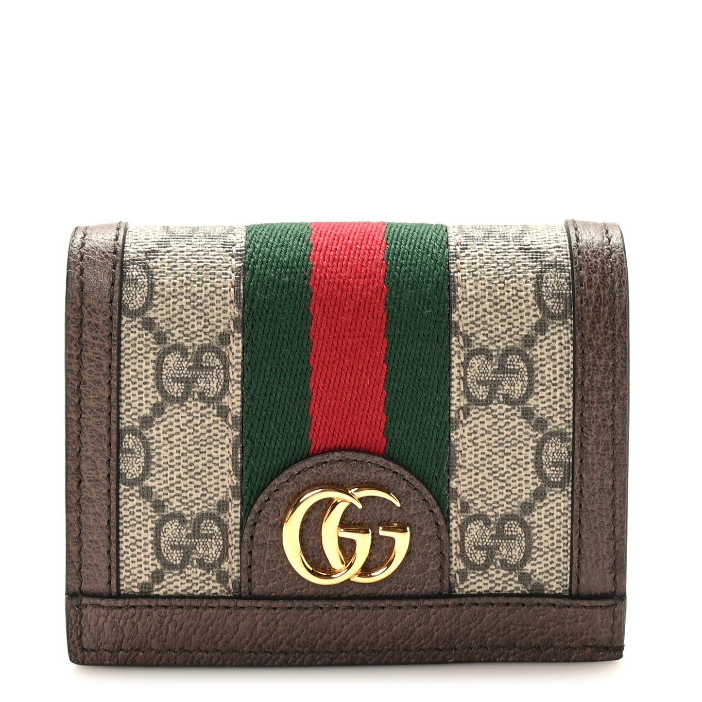 GG Supreme Monogram Web Ophidia Card Case Beige New Acero