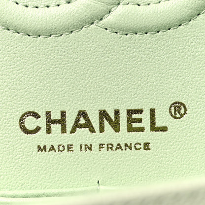 Chanel Caviar Quilted Small Double Flap Light Green 6 of 10