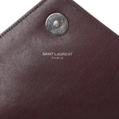 Saint Laurent Sheepskin Matelasse Chevron Monogram Large College Satchel Amaranto 6 of 10