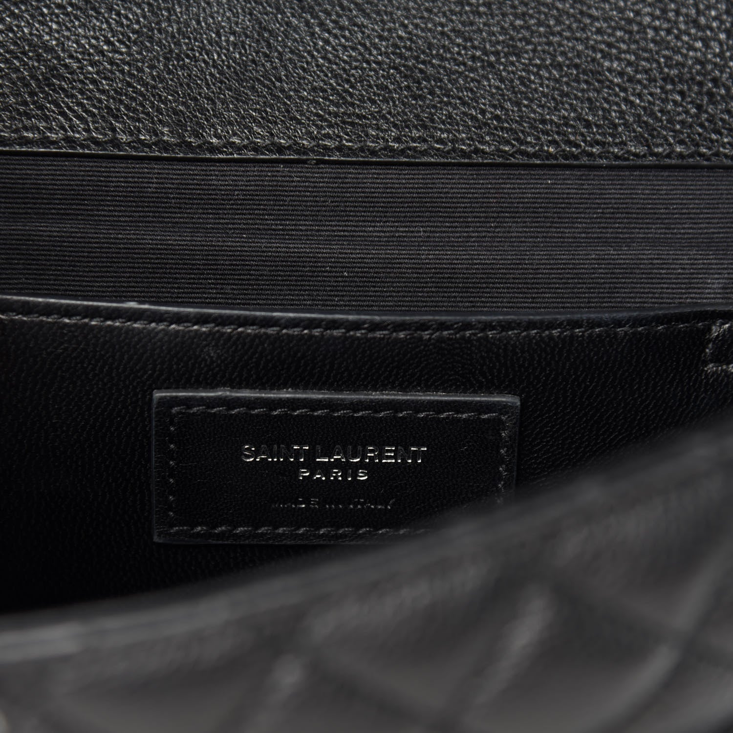 Saint Laurent Grained Calfskin Tri-Quilt Monogram Medium College Bag Black 8 of 11